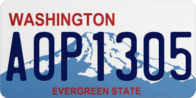 WA license plate AOP1305