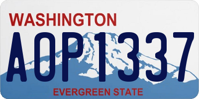 WA license plate AOP1337