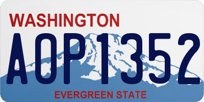 WA license plate AOP1352