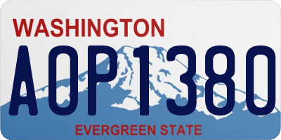 WA license plate AOP1380