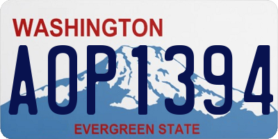WA license plate AOP1394