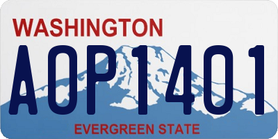 WA license plate AOP1401