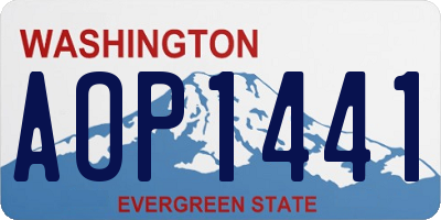 WA license plate AOP1441