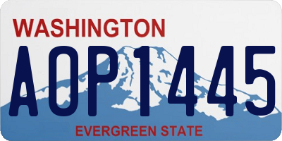 WA license plate AOP1445