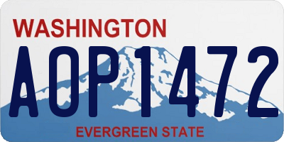 WA license plate AOP1472