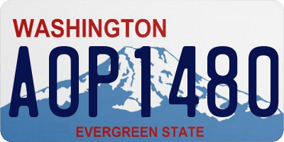WA license plate AOP1480