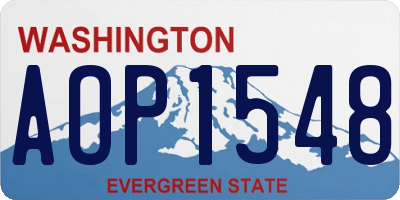 WA license plate AOP1548