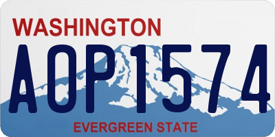 WA license plate AOP1574