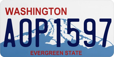 WA license plate AOP1597