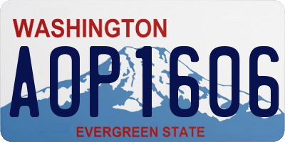 WA license plate AOP1606