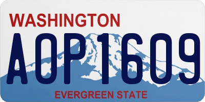 WA license plate AOP1609