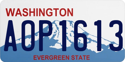 WA license plate AOP1613