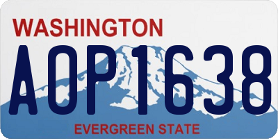 WA license plate AOP1638