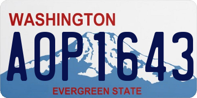 WA license plate AOP1643