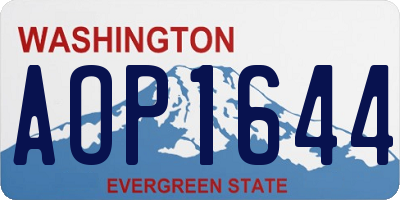 WA license plate AOP1644