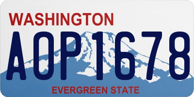 WA license plate AOP1678