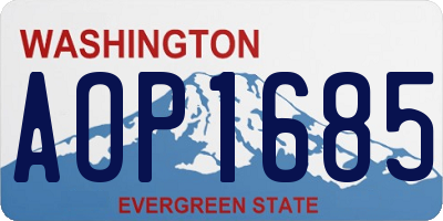 WA license plate AOP1685