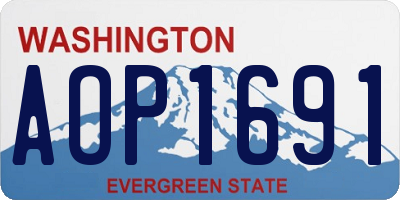 WA license plate AOP1691