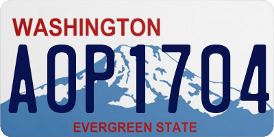 WA license plate AOP1704