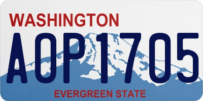 WA license plate AOP1705