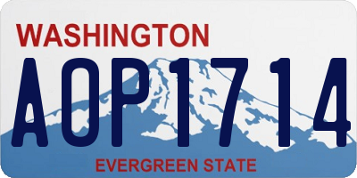 WA license plate AOP1714