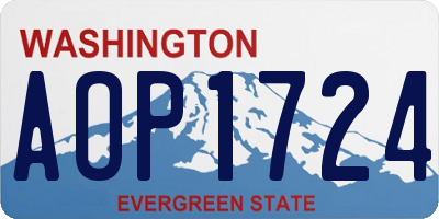 WA license plate AOP1724
