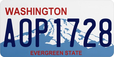 WA license plate AOP1728