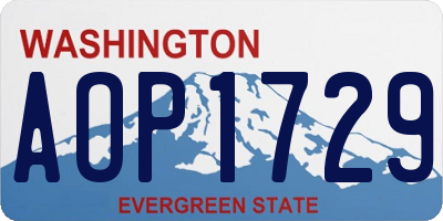 WA license plate AOP1729