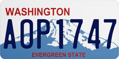 WA license plate AOP1747