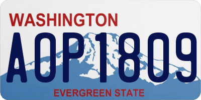 WA license plate AOP1809