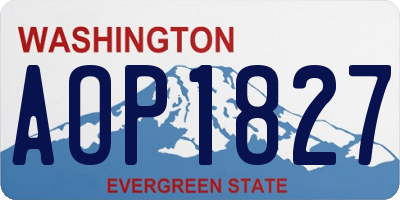 WA license plate AOP1827