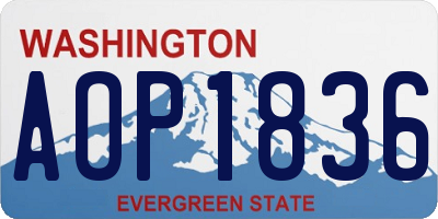 WA license plate AOP1836