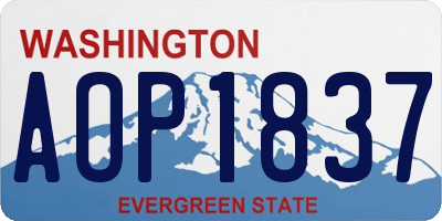 WA license plate AOP1837