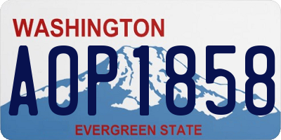 WA license plate AOP1858