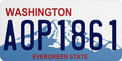 WA license plate AOP1861