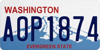 WA license plate AOP1874
