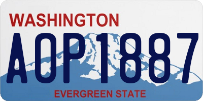 WA license plate AOP1887