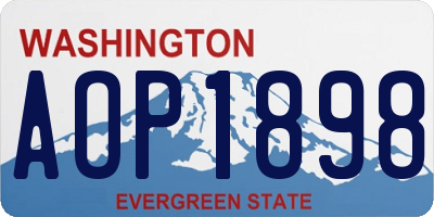 WA license plate AOP1898