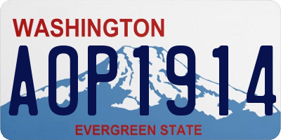 WA license plate AOP1914