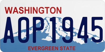 WA license plate AOP1945