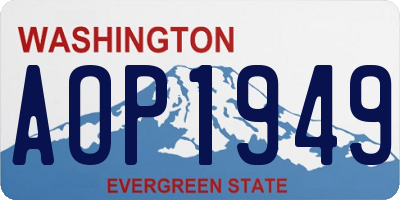 WA license plate AOP1949