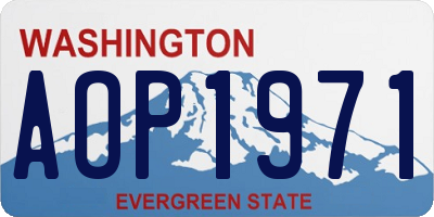 WA license plate AOP1971