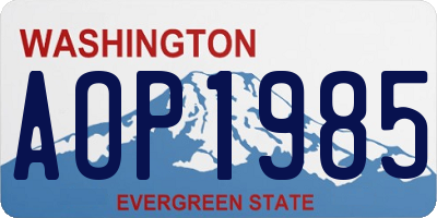 WA license plate AOP1985