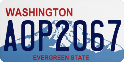 WA license plate AOP2067