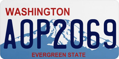 WA license plate AOP2069