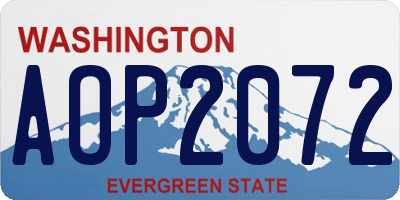 WA license plate AOP2072