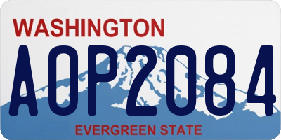 WA license plate AOP2084