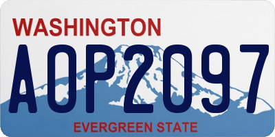 WA license plate AOP2097
