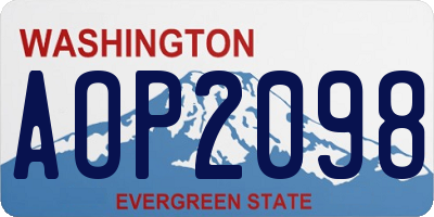 WA license plate AOP2098