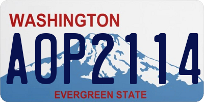 WA license plate AOP2114